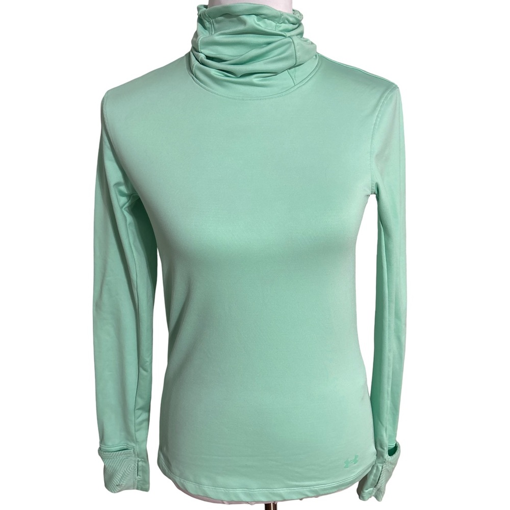Under Armour Fleece Lined Turtleneck Long Sleeve Top Mint Green Women's